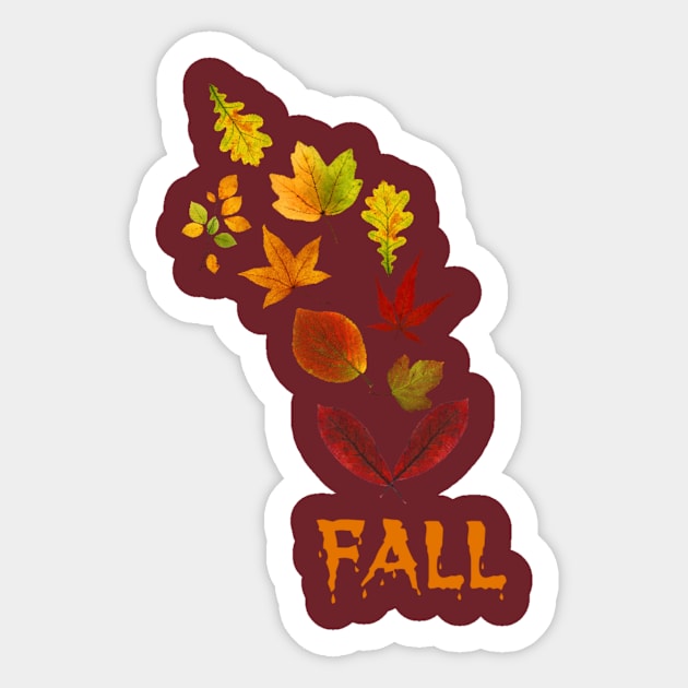 Fall Leaves Sticker by swagmaven